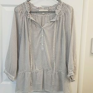 Black and white polka dot blouse